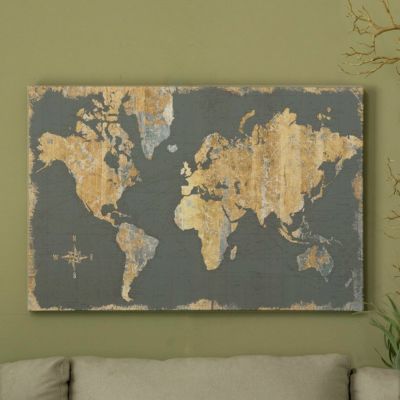 世界地図 アートパネル 油絵風 絵画 立体絵 3Dパネルアート ペイント 壁掛け なが