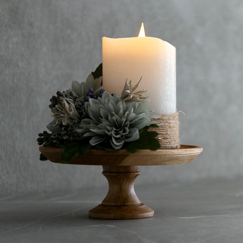 ケーキスタンド 木 木製 1段 Sサイズ 直径 16cm H 7cm ブラウン [13966