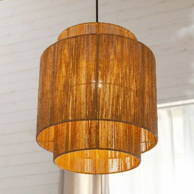 ペンダントライト ランプシェード ジュート 麻 1灯 口金E26 60W LED対応 約 径 41cm 高さ 45cm [51275]【 天井照明 インテリア 照明 ランプ シェード ライト ペンダント照明 照明器具 吊り下げ 和モダン おしゃれ リ