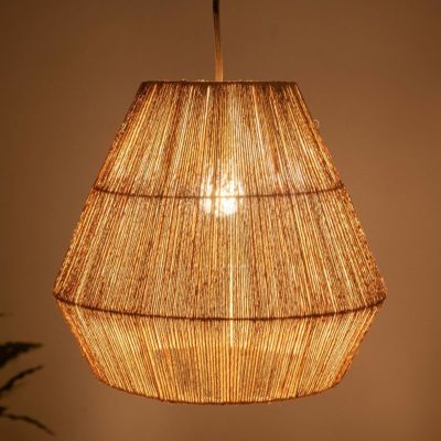 ペンダントライト ランプシェード ジュート 麻 1灯 口金E26 60W LED対応 約 径 40cm 高さ 36cm [51276]【 天井照明 インテリア 照明 ランプ シェード ライト ペンダント照明 照明器具 吊り下げ 和モダン おしゃれ リ