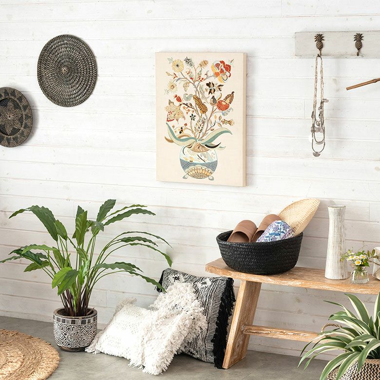 アートパネル シノワ キャンパス パネル エキゾチック 花 鳥 神秘的 約