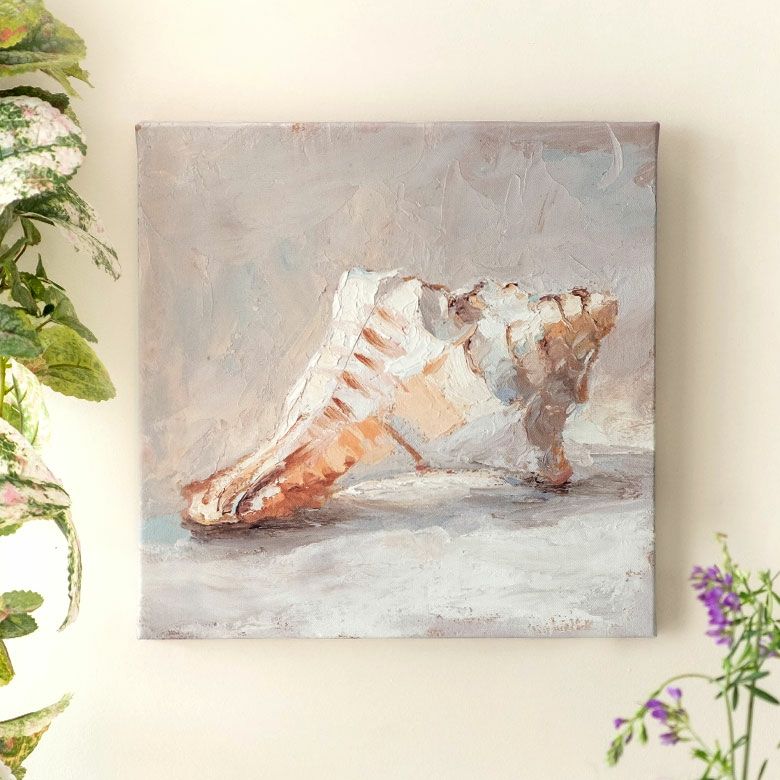 アートパネル シェル 貝 キャンパス パネル イラスト デッサン