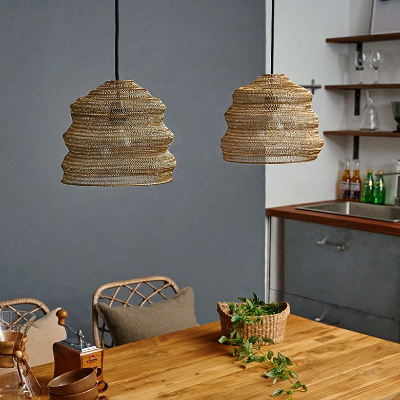 ペンダントランプ ワイヤーメッシュ ランプシェード「ベル」 照明