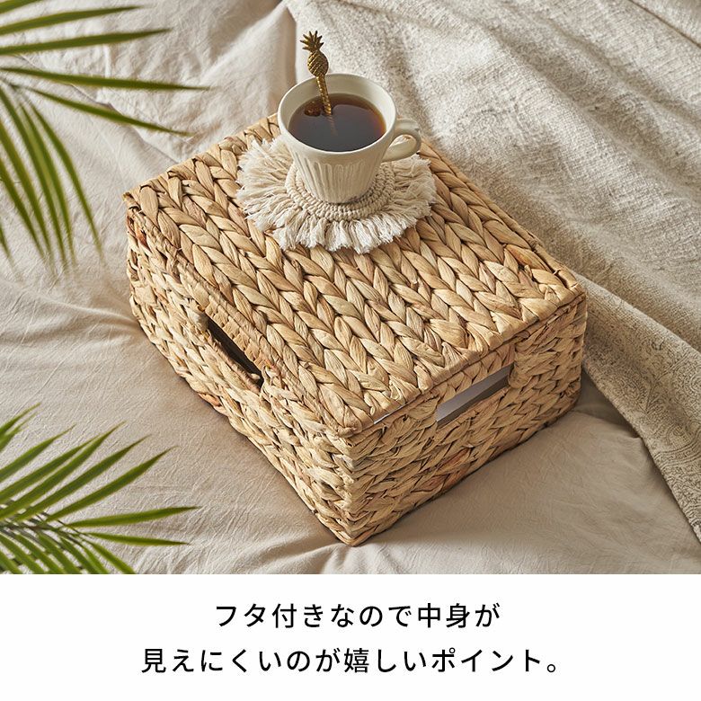 かご バスケット 収納 フタ付き 収納ボックス Mサイズ