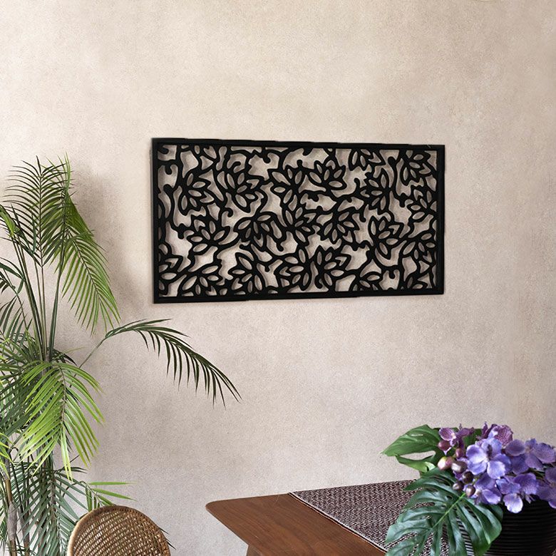 モダンなリゾート感を演出する長方形のアートパネル50×100cmロータスMULIAムリア木彫り木彫りの壁掛けインテリアレリーフ欄間木製彫刻アート絵画ウッドパネルオブジェウォールデコレーションアジア雑貨アジアン雑貨[vn50529]