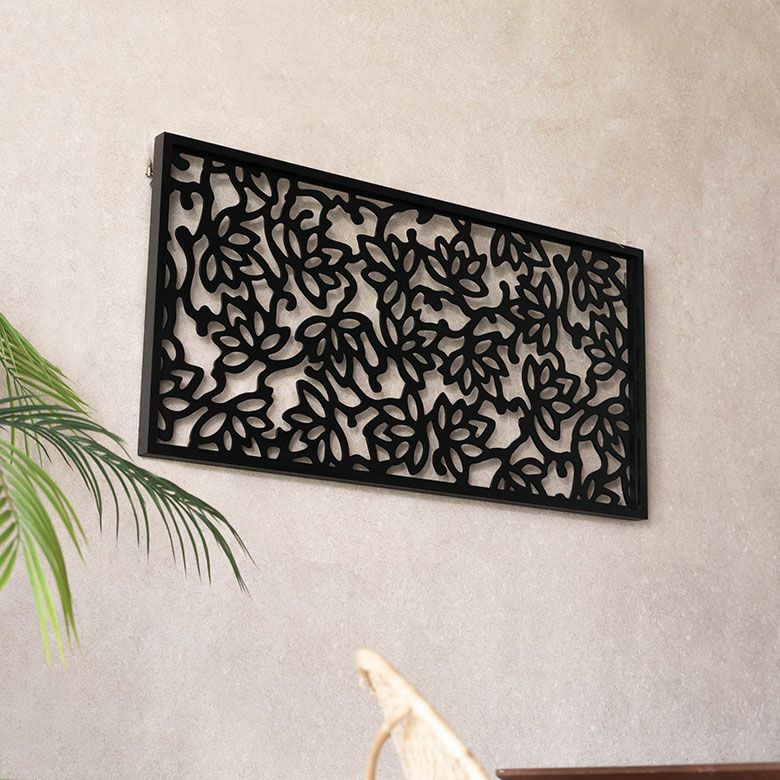 モダンなリゾート感を演出する長方形のアートパネル50×100cmロータスMULIAムリア木彫り木彫りの壁掛けインテリアレリーフ欄間木製彫刻アート絵画ウッドパネルオブジェウォールデコレーションアジア雑貨アジアン雑貨[vn50529]