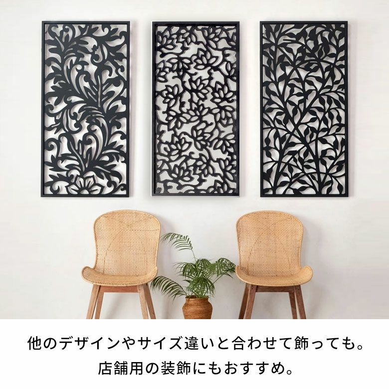 モダンなリゾート感を演出する長方形のアートパネル50×100cmロータスMULIAムリア木彫り木彫りの壁掛けインテリアレリーフ欄間木製彫刻アート絵画ウッドパネルオブジェウォールデコレーションアジア雑貨アジアン雑貨[vn50529]