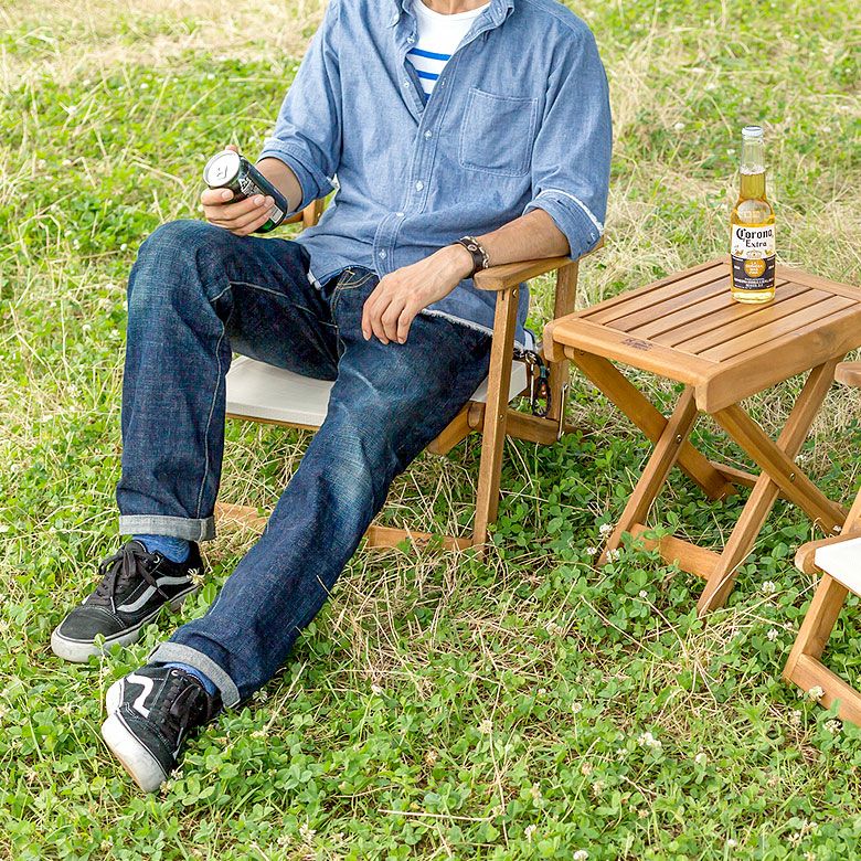 美品　天然木　折り畳み椅子　ガーデンチェア　フォールディングチェア　無垢材 天然木のガーデンチェア チェア おしゃれ 折り畳み