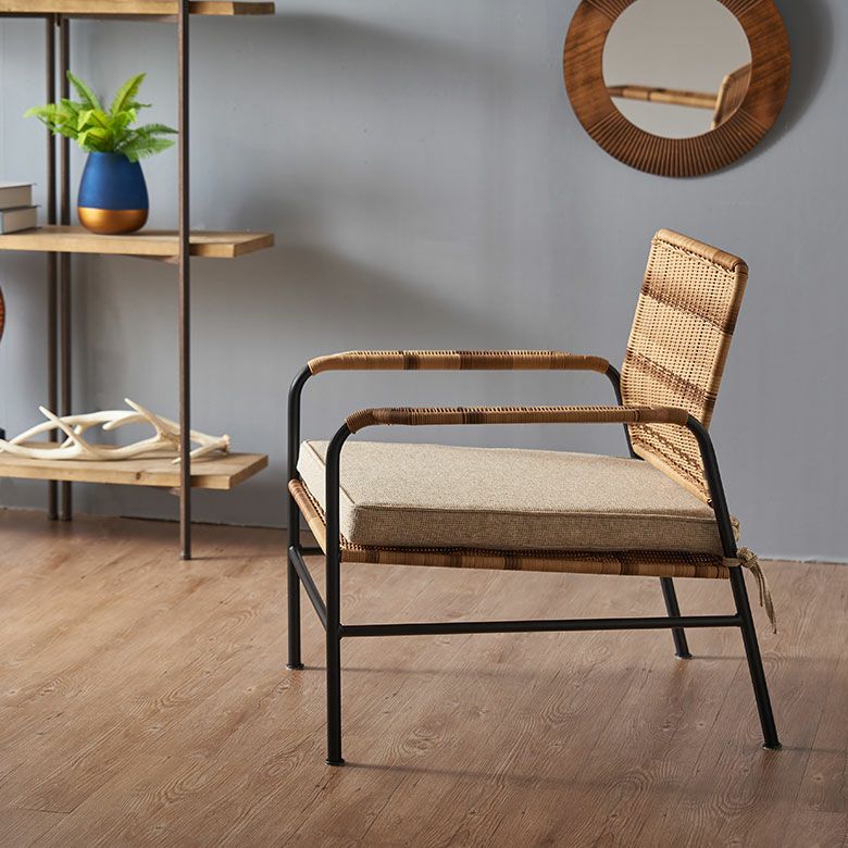 IKEAナチュラルラタンチェア クッション付き IKEA ラタンチェアの