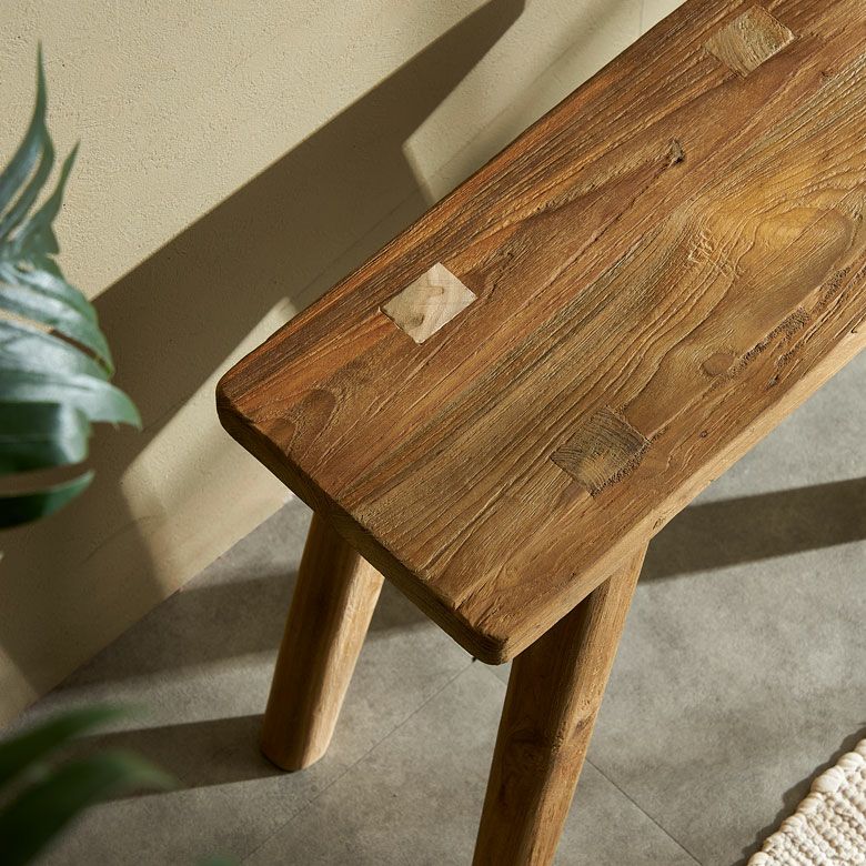 ベンチ ウッドベンチ 古材 チーク ウッド 木製 ショート 約 W 45 × D 