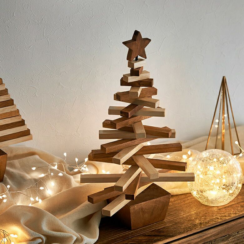 クリスマスツリー クリスマスオブジェ ウッド 木製 天然木 アイアン