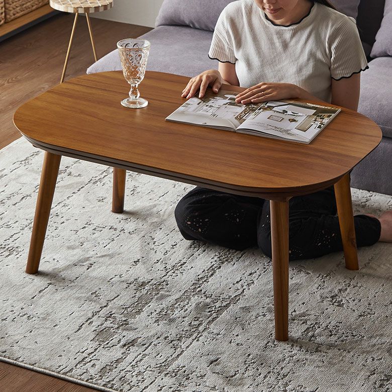 こたつテーブル 炬燵 コタツ 長方形 90cm×60cm 3尺 シンプル 木目 天然木 ナチュラル ウォールナット 北欧 おしゃれ モダン リビングテーブル センターテーブル