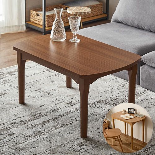 テーブル こたつ こたつテーブル 木製 天然木 約 W 80cm D 50cm H 40