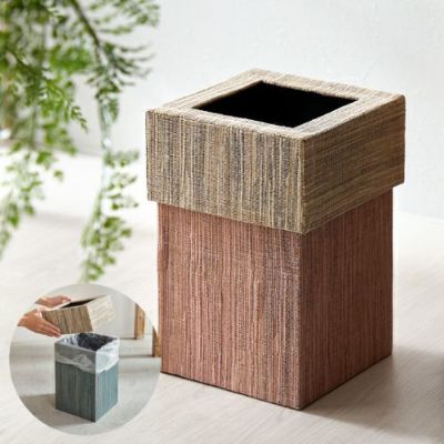 ゴミ箱 ダストボックス おしゃれ 蓋 ふた フタ 付き ウォーターヒヤシンス ブルー ピンク 約 W 20.5cm D 20.5cm H 30cm ごみ箱 四角 スクエア 正方形 リビング キッチン 寝室 バス 洗面所 北欧 リゾート バリ アジア
