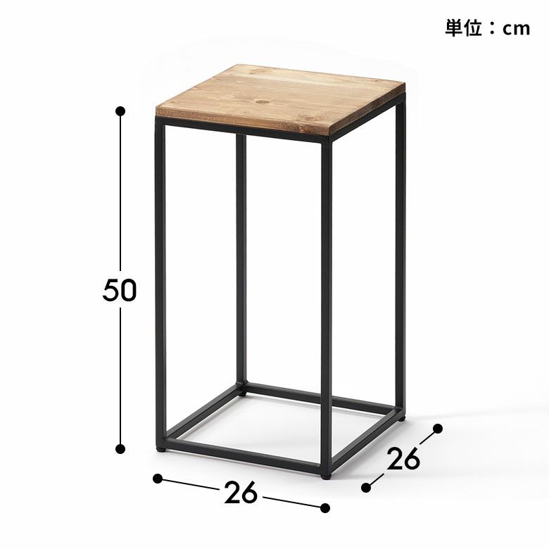 フラワースタンド プランタースタンド 脚付き 木製 アイアン パイン材 Sサイズ 約 W 26cm D 26cm H 50cm シェルフ プランターラック  フラワーラック サイドテーブル 飾り棚 花台 ミニテーブル おしゃれ 北欧 家具 室内 ディスプレイ ボタニーク Botanique アジアン  [51333 ...