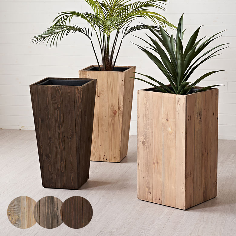 プランターカバーウッドプランターボックスウッドプランターカバースクエアトールMサイズ7号用インナーポット付き底穴なし約W33.5cmD33.5cmH65cm鉢カバー植木鉢カバーウッドボックス店舗用おしゃれカフェ北欧Botaniqueボタニークアジアン[51337]
