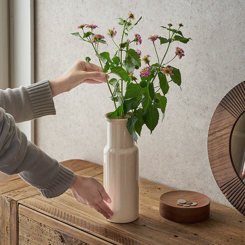 花瓶 ミニメロウベース 陶器 直径5×高さ10cm （ 一輪挿し 花びん