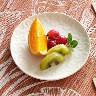 プレート プルメリア 丸皿 ラウンド 約 W 15cm D 15cm H 2cm 直径15cm ホワイト 陶器 食器 お皿 平皿 中皿 小皿 取り皿 皿 ランチ ディナー 食卓 パーティー カフェ レストラン おしゃれ リゾート キッチン 雑貨 テ