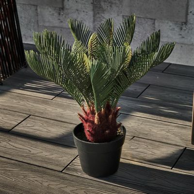 フェイクグリーン ソテツ 高さ 47cm 観葉植物 グリーン アーティフィシャルプランツ フェイクプランツ 人工観葉植物 造花 アートグリーン ディスプレイ オブジェ ナチュラル 6号鉢 リビング 寝室 玄関 リゾート おし