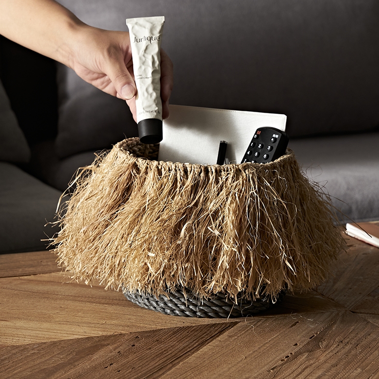 バスケットランドリーバスケットSサイズラフィア約W17cmD17cmH15cmナチュラルかごバスケット収納収納バスケット洗濯物入れおもちゃ入れリビングダイニング寝室キッチン洗面所おしゃれ北欧リゾート雑貨バリインテリアアジアン[s-14064]