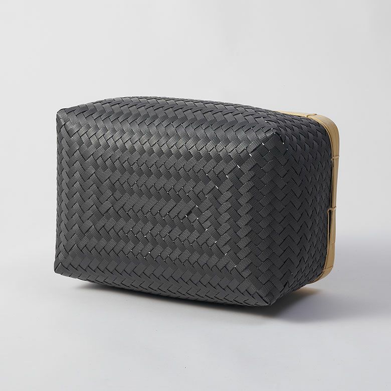 バスケットSサイズかご9.7Lバンブー竹プラスチック約W30cmD20cmH18cmランドリーバスケット耐水性レクタングルかごバスケット収納収納バスケット洗濯物入れ荷物入れかばん入れ小物入れおしゃれ北欧雑貨インテリアリゾートアジアン[s-14065]