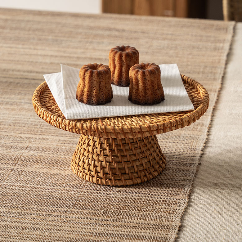 ケーキスタンドラタン籐約W16cmD16cmH7cmSサイズナチュラルケーキお菓子トレイトレースタンド台タワースタンドトレイクリスマスデコレーショントレイリゾートインテリアアジアンリゾートおしゃれ北欧リゾート雑貨インテリアアジアン[51346]