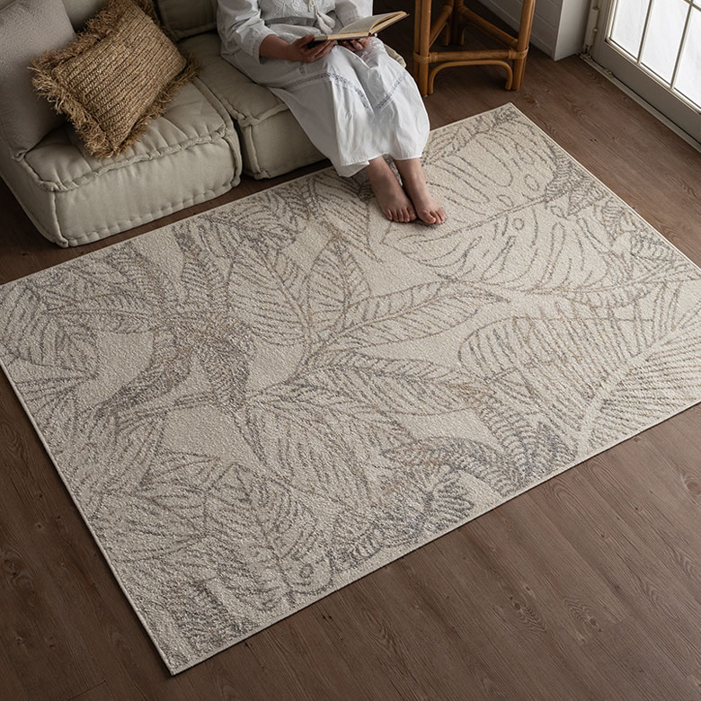 ラグラグマットウィルトン織リーフ葉っぱエジプト製約130×190cm長方形約W133cmD190cmH1cm絨毯マットカーペットペルシャペルシャ絨毯風ペルシャ風オールシーズン春夏秋冬リビング寝室おしゃれ北欧リゾートインテリアアジアン[eg84298]
