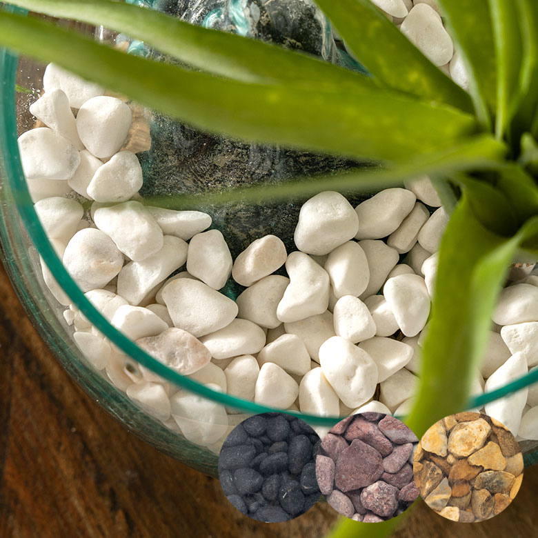 マルチングストーン天然石600g化粧石飾り石ホワイトブラックゴールドレッドカバーストーン鉢土隠しカラーストーン植物グリーンフラワー花デコレーションディスプレイオブジェリビング玄関リゾートおしゃれ北欧インテリア雑貨アジアン[94769]