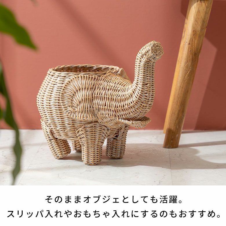 ガラス細工 ゾウの親子 象 置物 - 工芸品