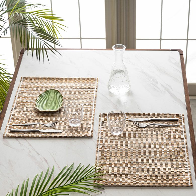 ランチョンマットシーグラスプレイスマット約W48cmD35cmH0.5cmプレースマットディスプレイマットテーブルコーディネートダイニングキッチンリビングテーブルディスプレイアートおしゃれ北欧リゾート雑貨インテリアメール便対応アジアン[14095-h]