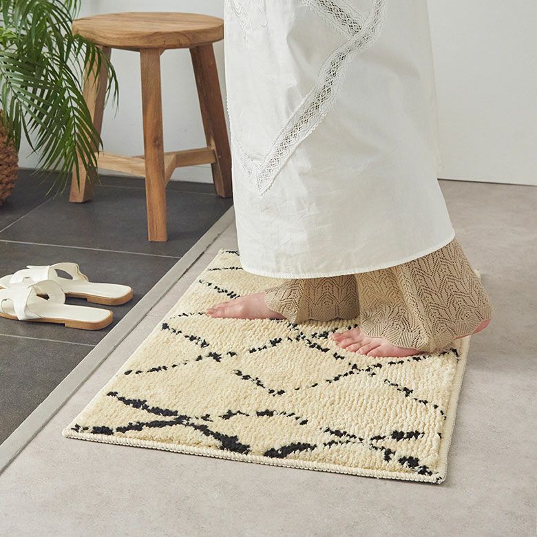 日本製ラグラグマット玄関マット室内約45×70cm国産ベニオワレン風クロス長方形防ダニ抗菌防臭洗えるカーペット絨毯じゅうたんホットカーペット床暖房対応可敷物マットオールシーズンおしゃれ北欧リゾート雑貨インテリアアジアン[84349]