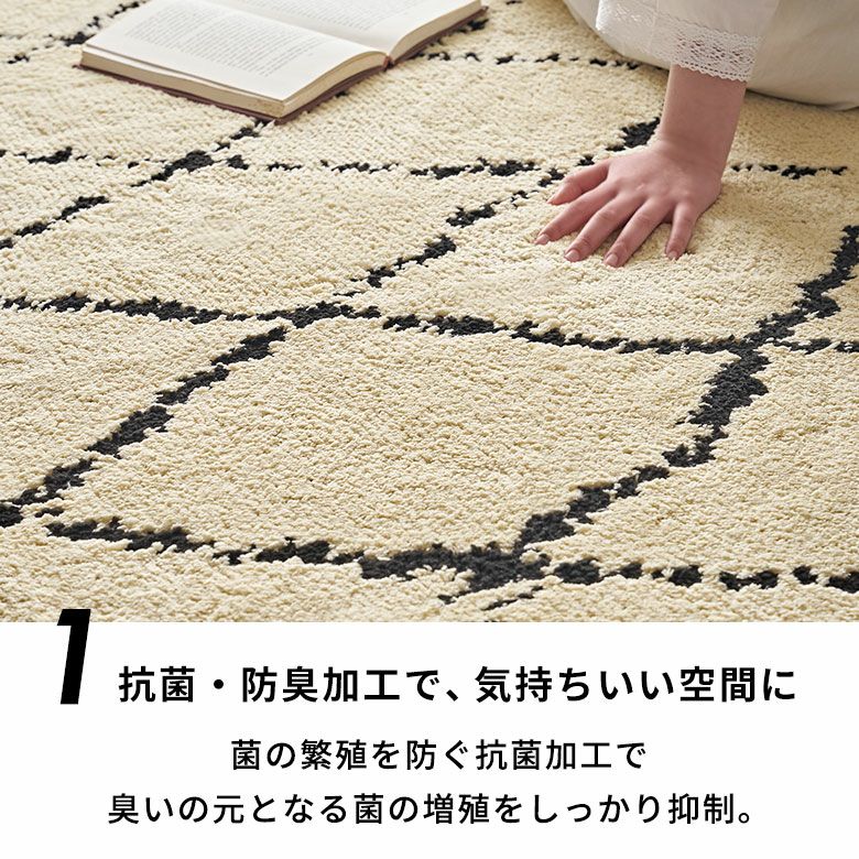 日本製ラグラグマット約135×185cm国産ベニオワレン風クロス長方形防ダニ抗菌防臭洗えるカーペット絨毯じゅうたんホットカーペット床暖房対応可敷物マットオールシーズンウォッシャブルおしゃれ北欧リゾート雑貨インテリアアジアン[84351]