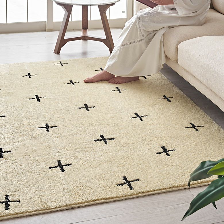 日本製ラグラグマット約135×185cm国産ベニオワレン風クロス長方形防ダニ抗菌防臭洗えるカーペット絨毯じゅうたんホットカーペット床暖房対応可敷物マットオールシーズンウォッシャブルおしゃれ北欧リゾート雑貨インテリアアジアン[84351]