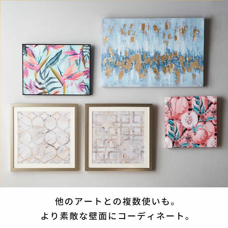 アートパネル　アート　絵画　絵　ポスター　壁掛け　女性　フラワー　グラフィック 水晶パネル アートパネル 50×50cm 金フレーム付き 女性 人物