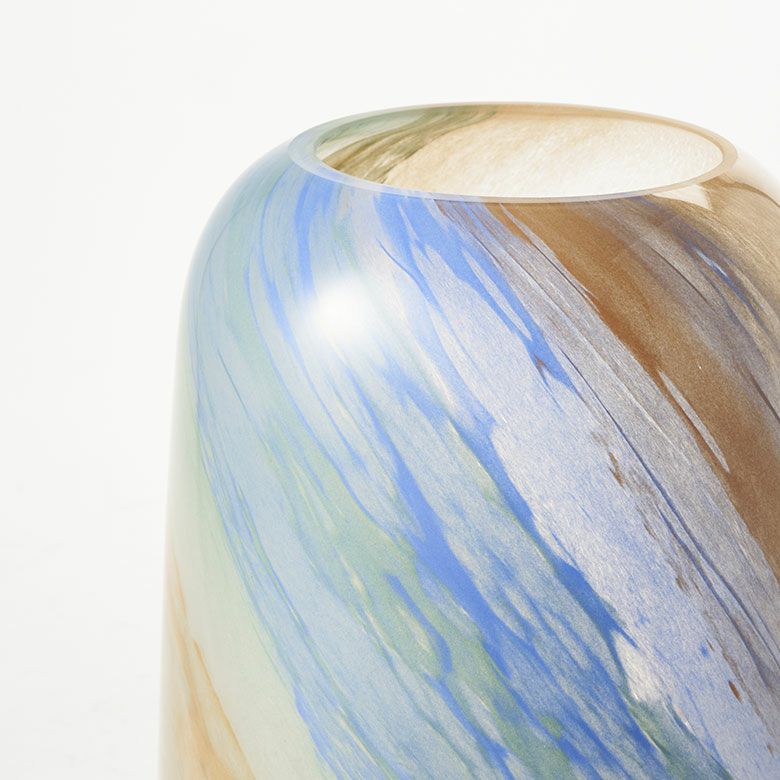 フラワーベース 花瓶 花びん 水入れ可 マーブル トール 約 W 15.5cm D