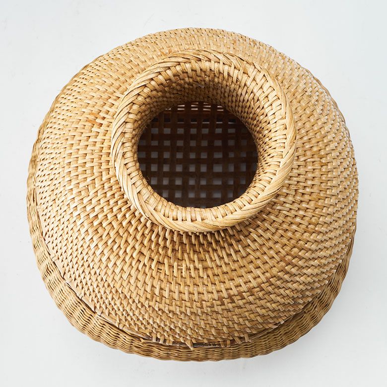 バスケットかごバンブー竹深型壺つぼ約W29cmD29cmH40cmかごバスケット収納かご収納バスケット収納カゴ籠オブジェ衣類入れドライフラワーディスプレイ什器コーディネート装飾おしゃれ北欧リゾート雑貨インテリアアジアン[14141]