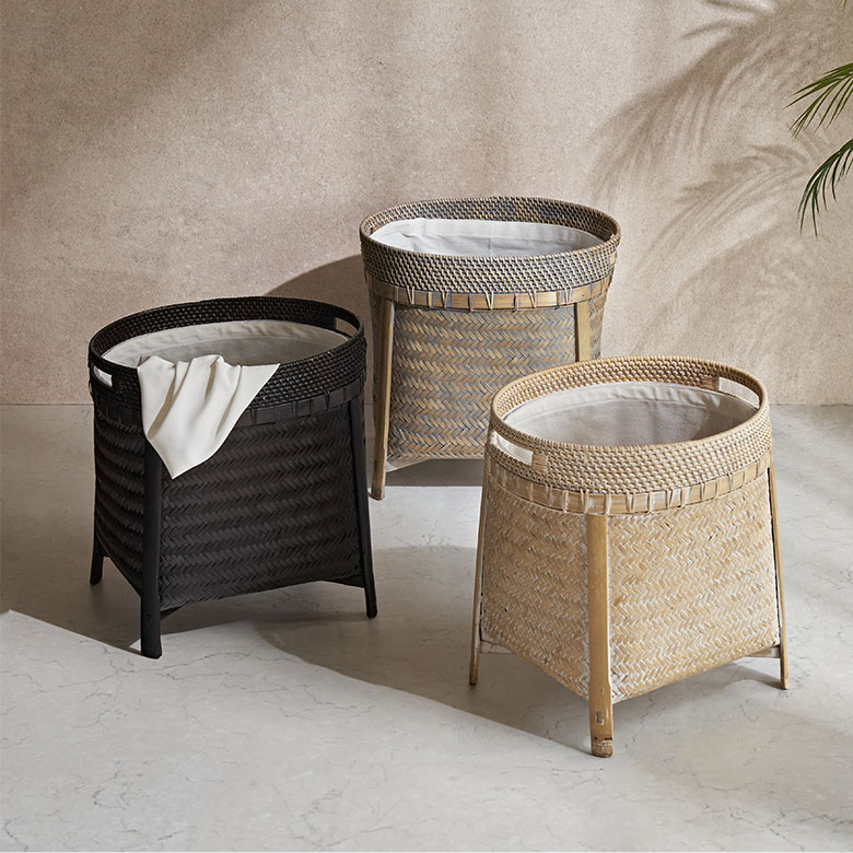 バスケットかご約31LSサイズラタンバンブー籐竹深型約W39cmD31cmH40cmかごバスケット収納かご収納バスケット収納おもちゃ入れ荷物入れおもちゃ収納ごみ箱ゴミ箱ダストボックスおしゃれ北欧リゾート雑貨インテリアアジアン[14140]