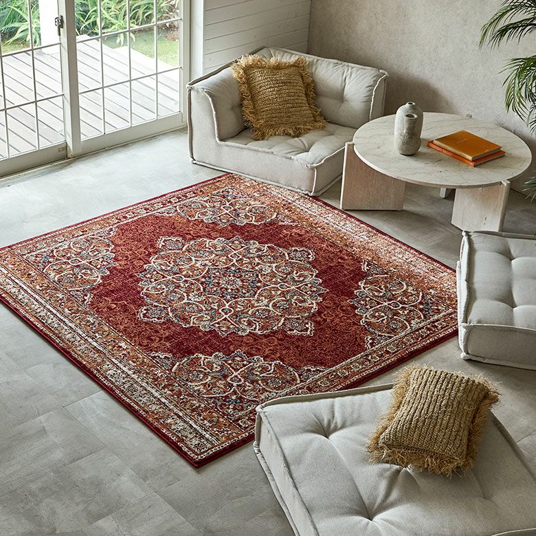 ラグラグマット約185×185cm正方形エジプト製ペルシャ絨毯風じゅうたんカーペットホットカーペット床暖房対応可敷物マットウィルトン織アンティーク風エスニックオールシーズン春夏秋冬おしゃれ北欧リゾート雑貨インテリアアジアン[eg84316]