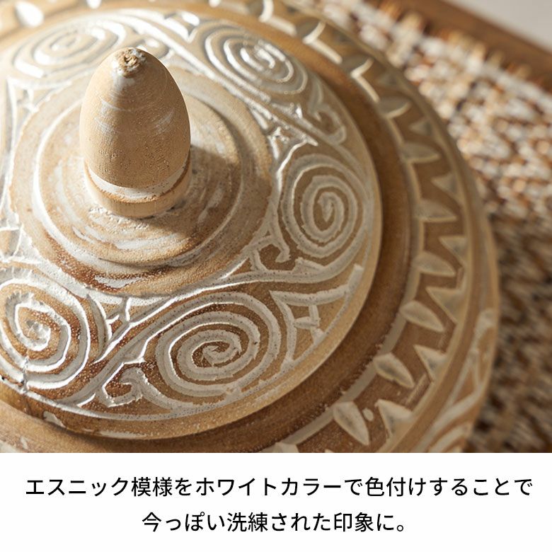 SOLD OUT アジアン雑貨 オブジェのような木彫りのアジアン小物入れ Lサイズ [14130]