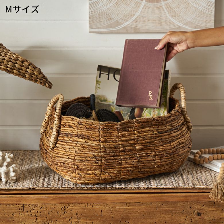 アジアン バリ島 バナナリーフ 特大 バスケット 籠 収納 家具