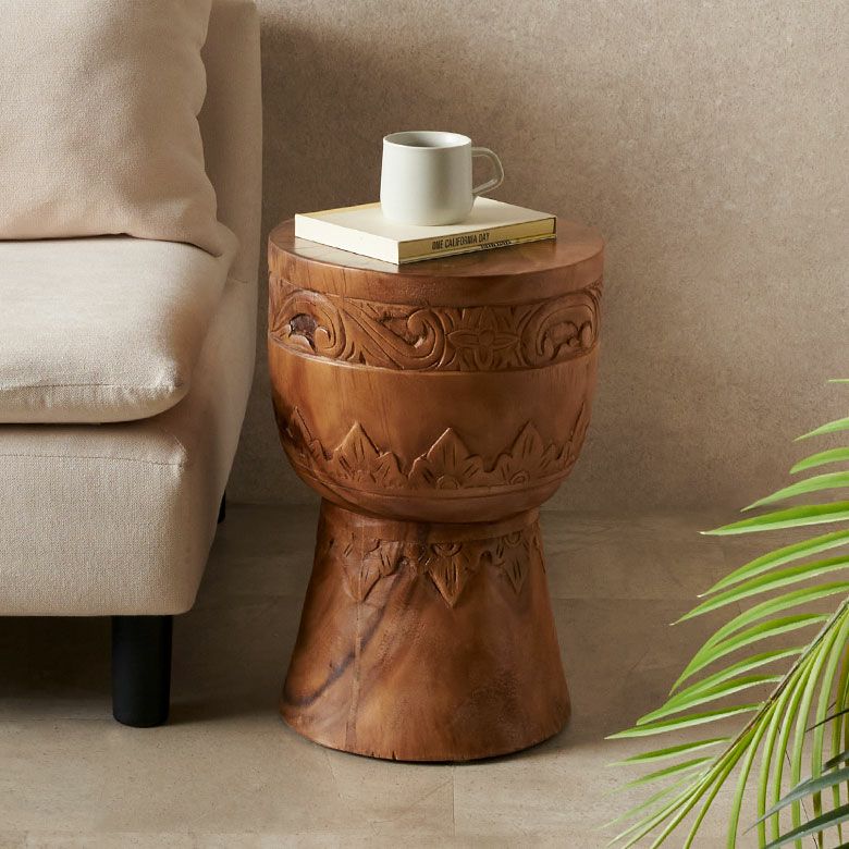 アジアンスタイル 木製スツール ダークブラウン アジアンスタイル 木製